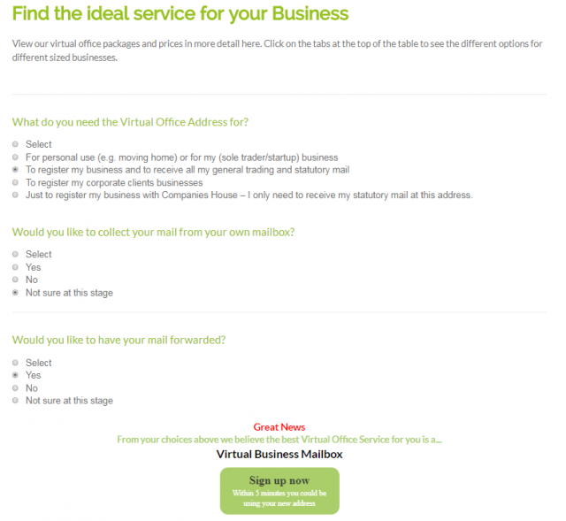 Find Out Which Virtual Office Service Package is Right for Your Business - Quick Questionnaire