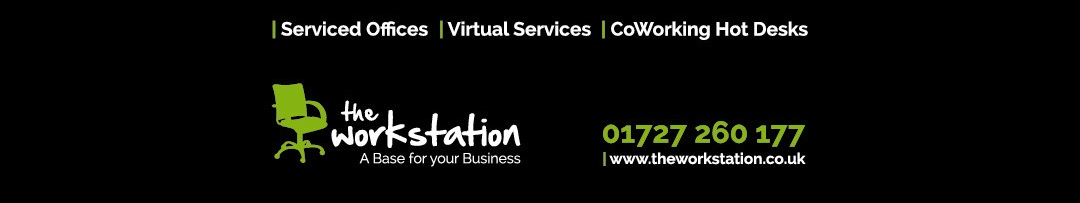 New office chair logo for The Workstation: A Base for Your Business. Serviced Offices, Virtual Services, Co-working HotDesks
