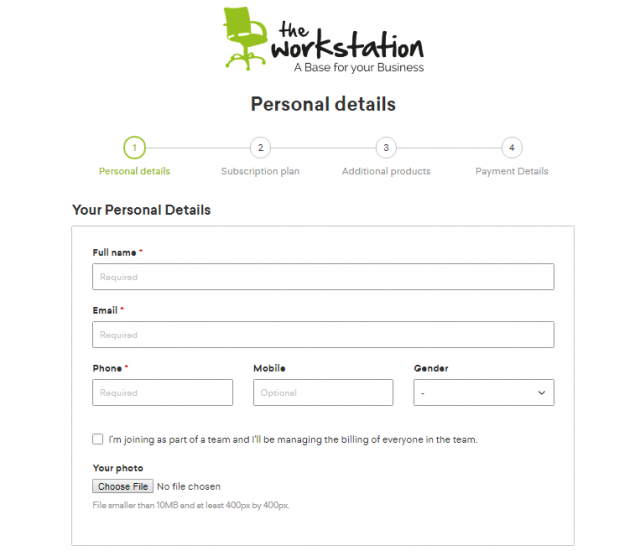 The Workstation Virtual Office Application - Step 1 of 4
